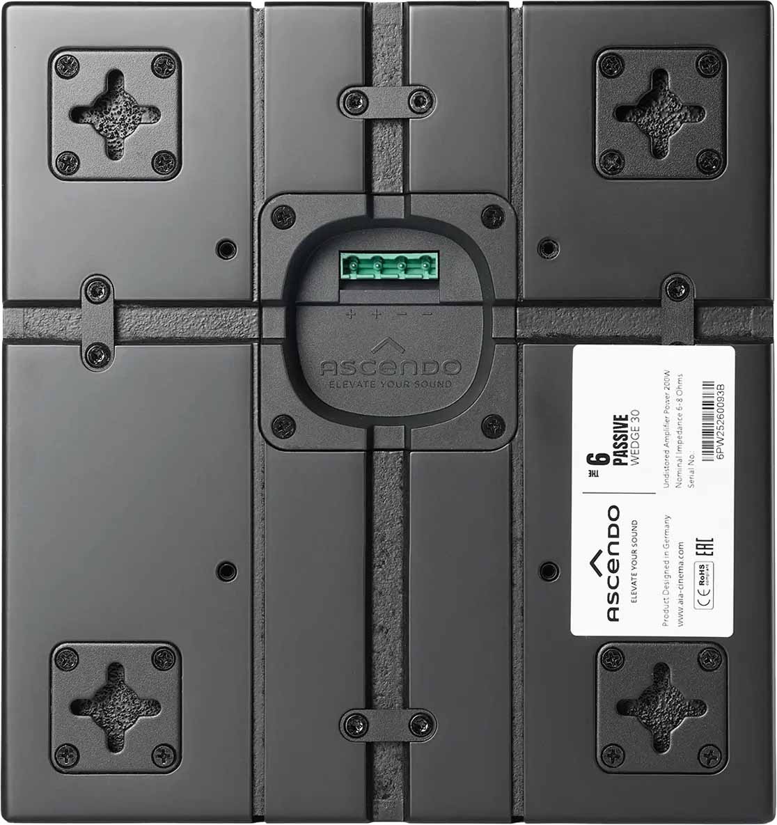 Ascendo Audio The6 Passive Wedge 30 On-Wall Loudspeaker - Black/Black Grille - Each - Image 3