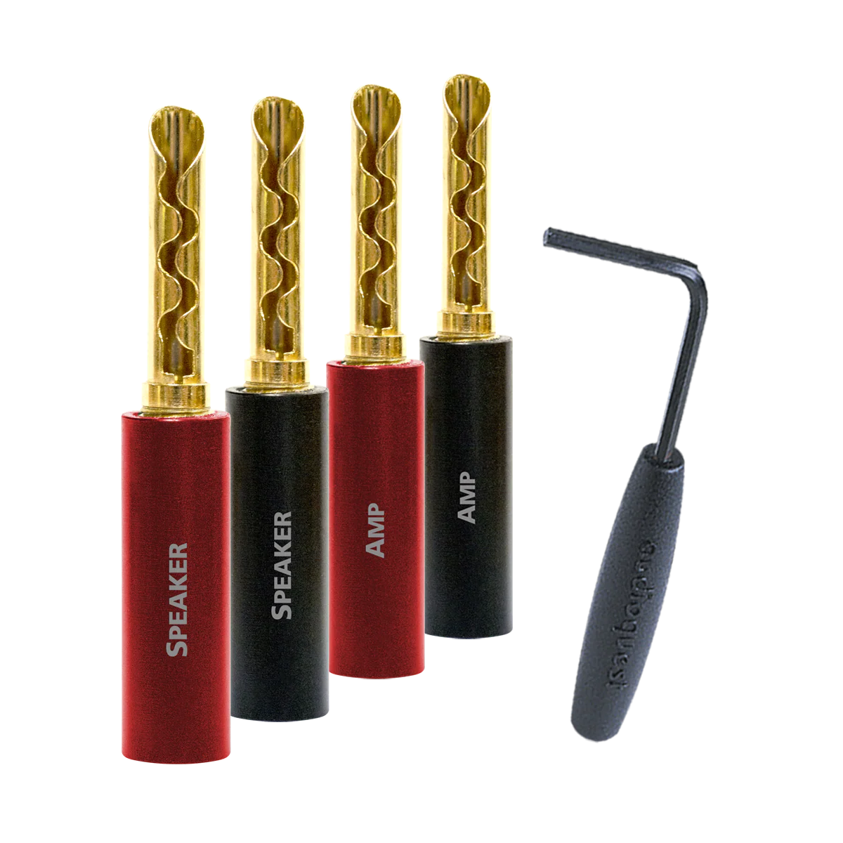 AudioQuest SureGrip® 100 Banana Speaker Connectors - Fits up to 9 AWG Speaker Cables