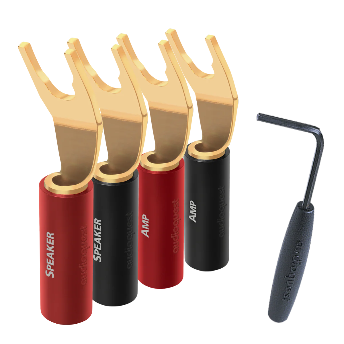AudioQuest SureGrip® 100 Multi-Spade Speaker Connectors - Fits up to 9 AWG Speaker Cables