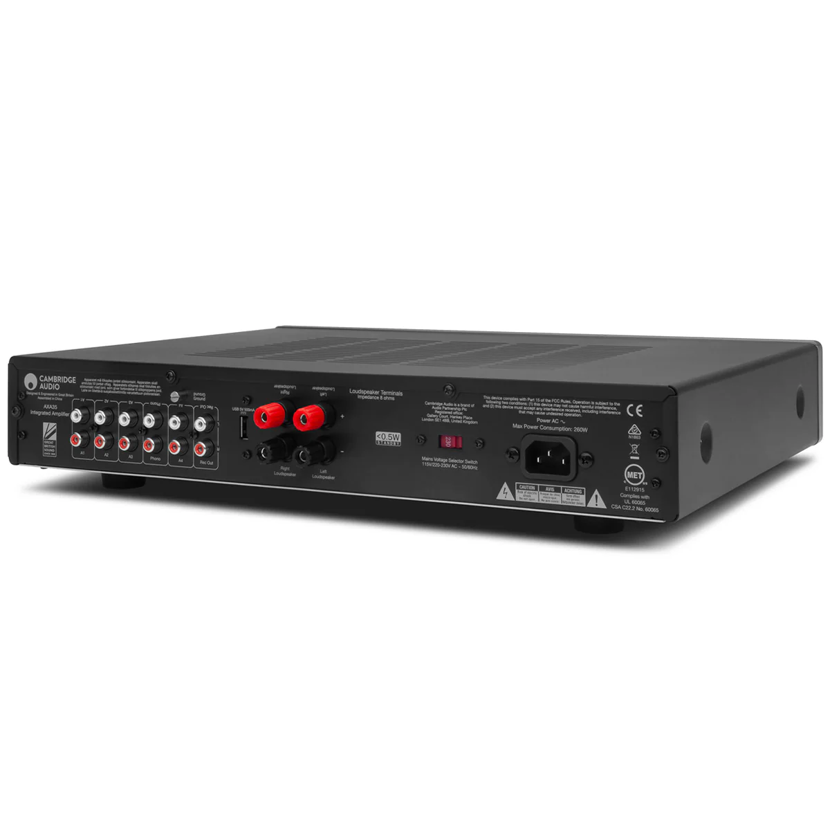 Cambridge Audio AXA35 35 Watt 2-Channel Integrated Stereo Amplifier | Built-in Phono-Stage | .25 Inch Jack, 3.5mm Aux - Image 2