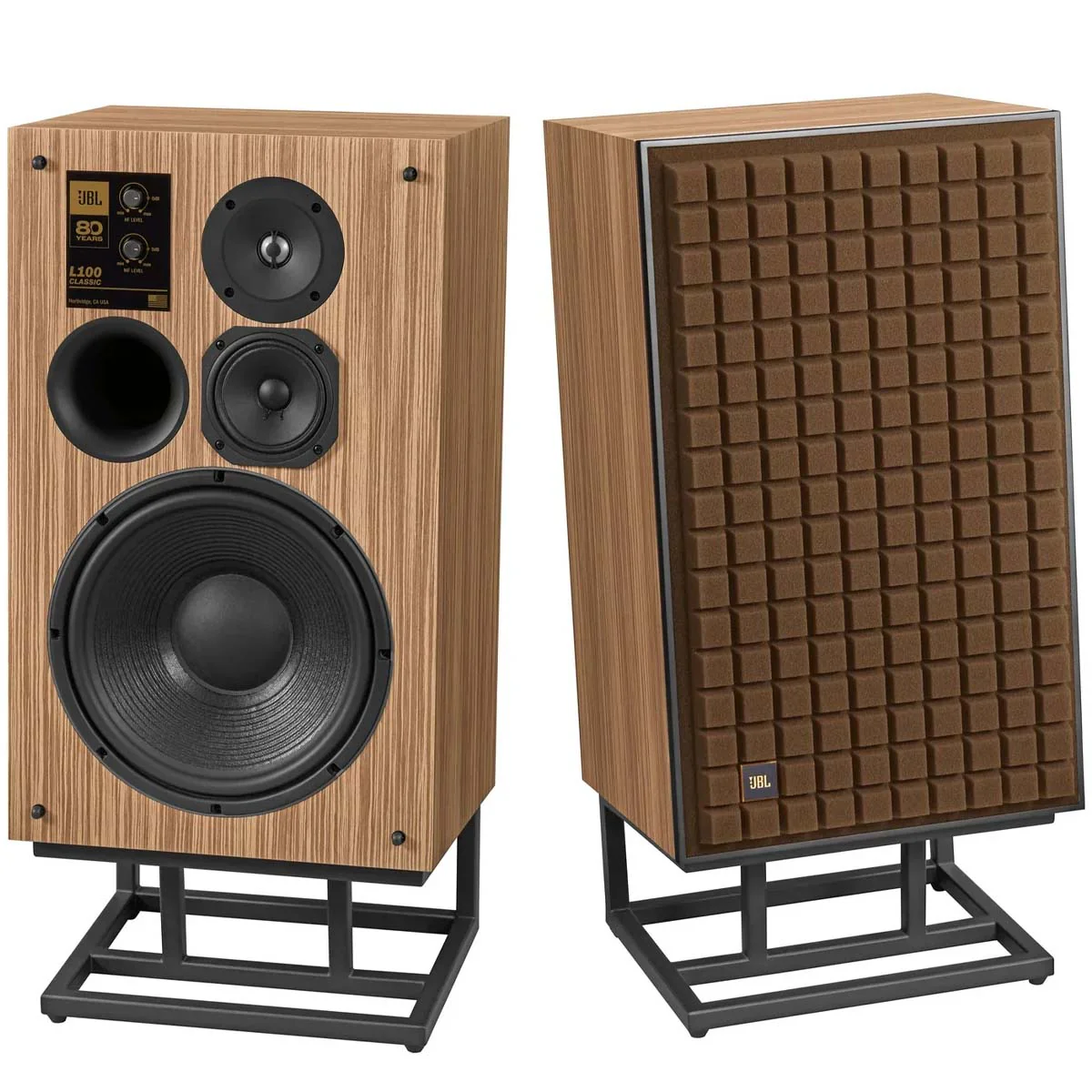 JBL L100 80th Anniversary Edition Speakers - Brown - Pair w/ Stands - Image 2