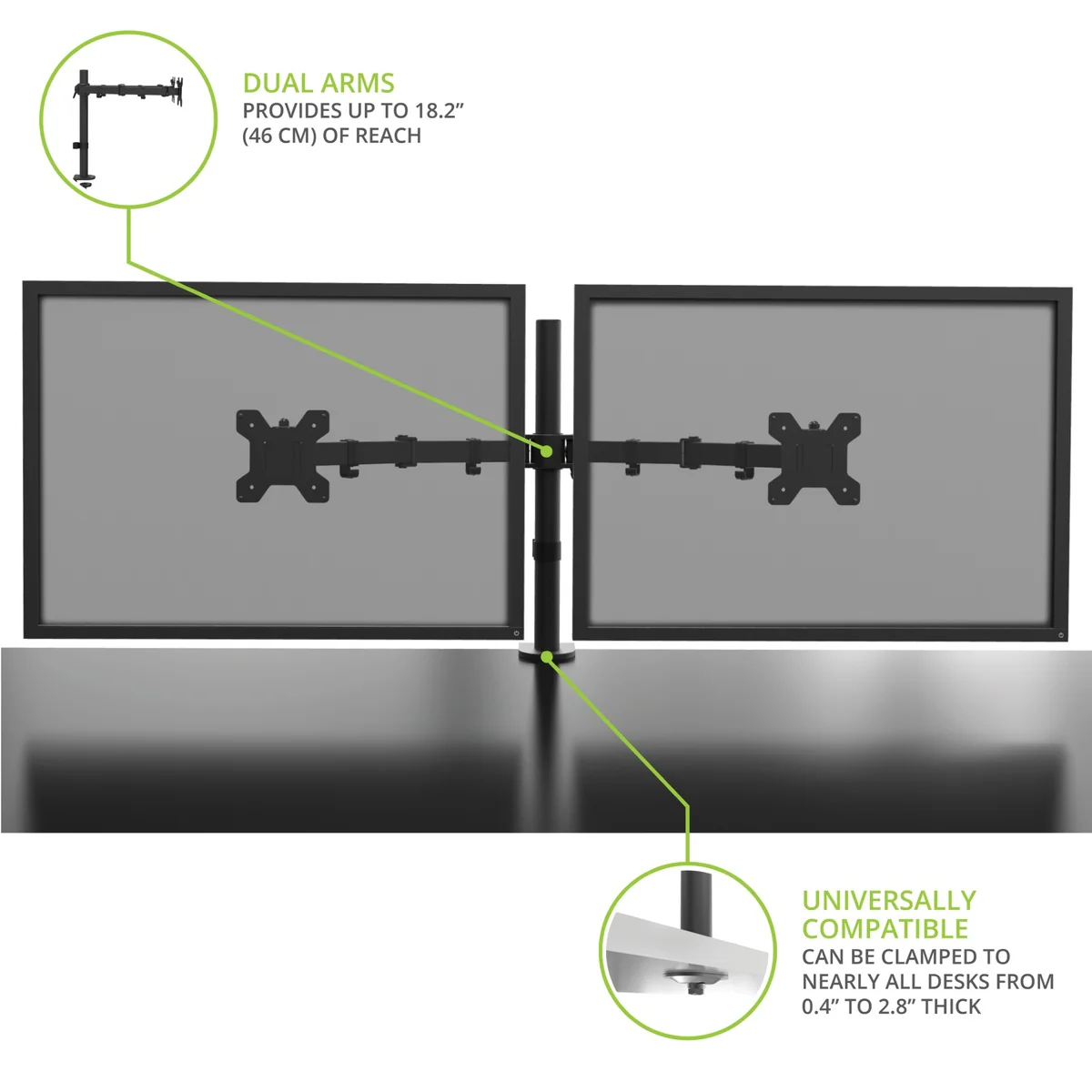 Kanto Height Adjustable Desktop Arm Single Monitor Stand for 17" - 34" Monitors - Image 29