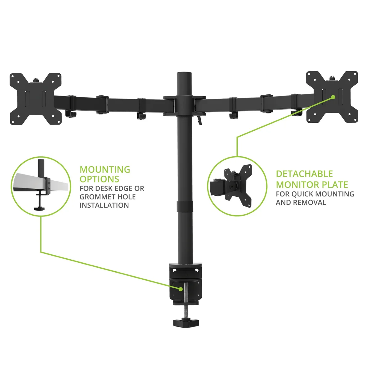 Kanto Height Adjustable Desktop Arm Single Monitor Stand for 17" - 34" Monitors - Image 30
