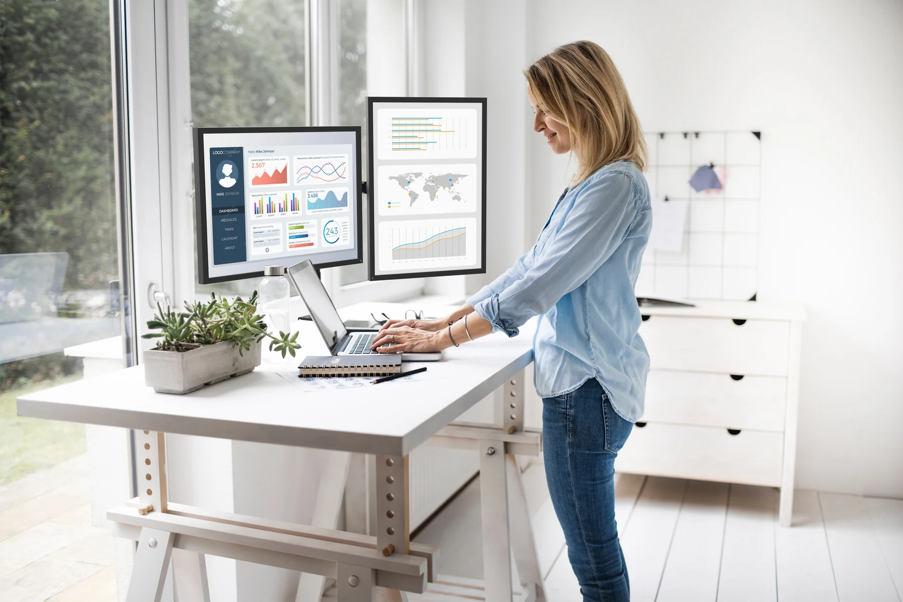 Kanto Height Adjustable Desktop Arm Single Monitor Stand for 17" - 34" Monitors - Image 48