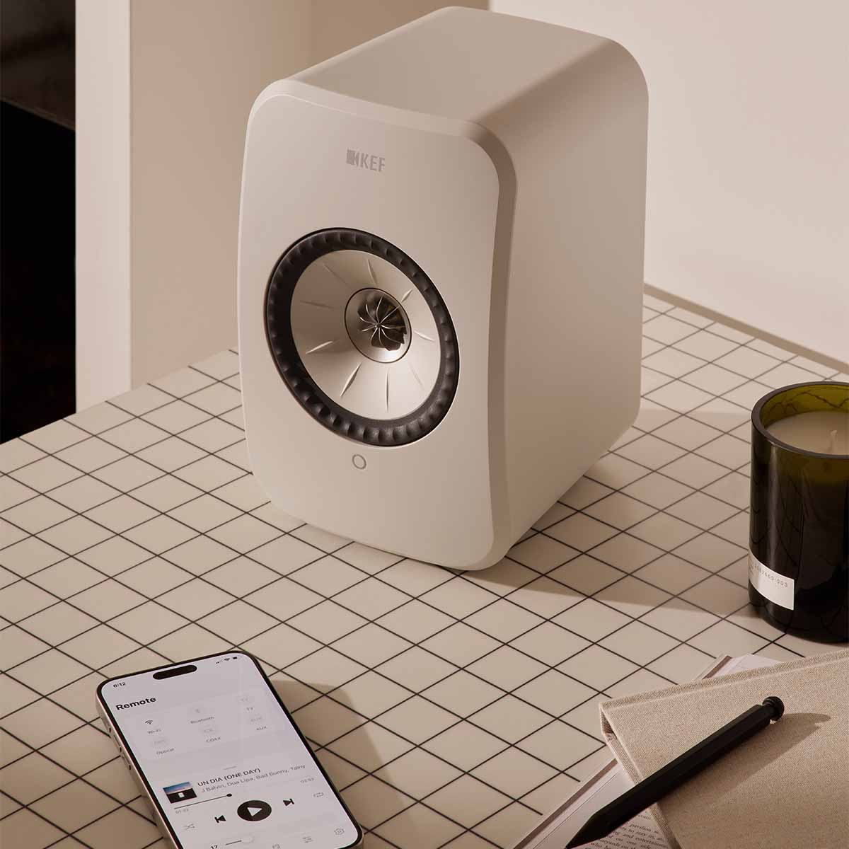 KEF OPEN BOX LSX II LT Wireless HiFi Powered Bookshelf Speakers - Stone White - A Grade - Image 6