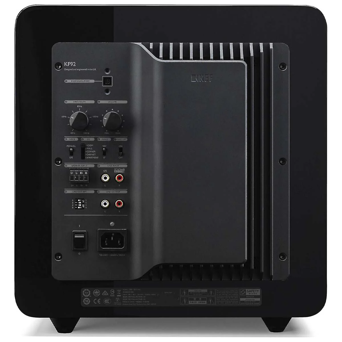 KEF OPEN BOX KF92 Twin 9" 1000 Watt Powered Subwoofer - Gloss Black - A Grade - Image 3