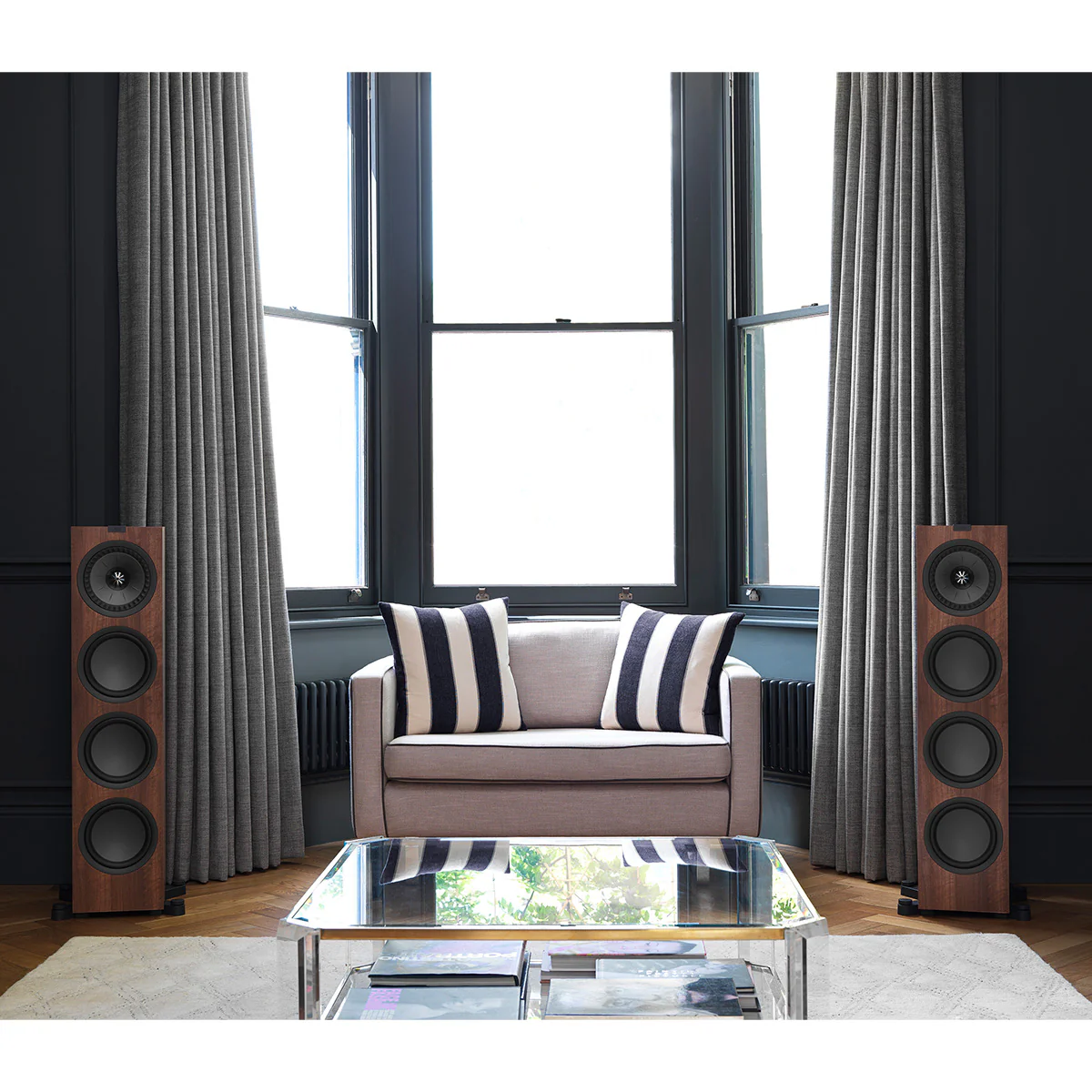 KEF OPEN BOX Q750 Floorstanding Speakers - Each - Walnut - A Grade - Image 2