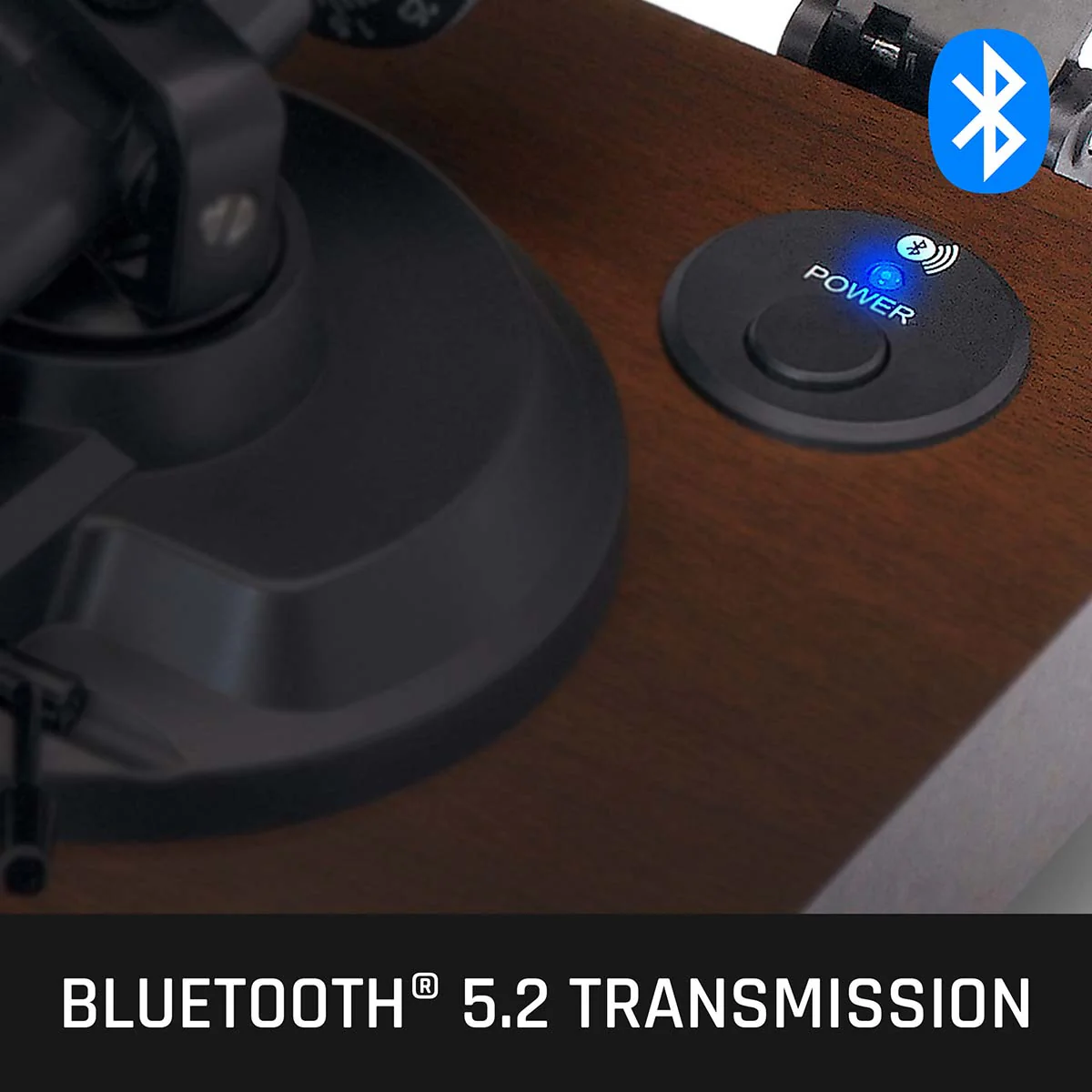 Lenco LBT-225 Bluetooth Turntable w/ Glass Platter and AT-VM95E Cartridge - Image 16