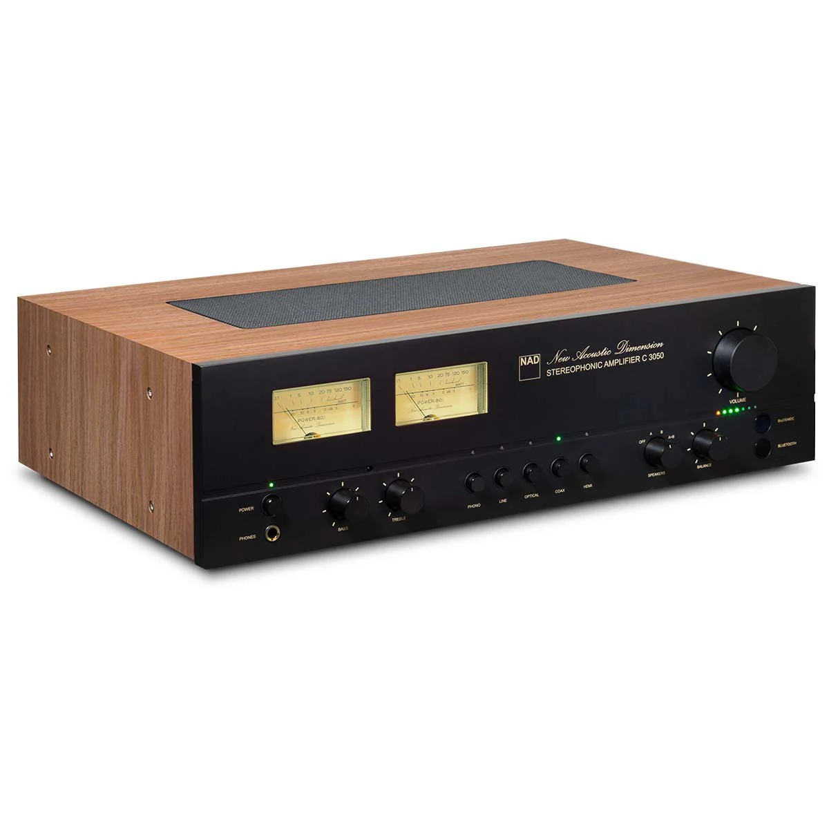 NAD C 3050 Stereophonic Amplifier with MDC2 Walnut Finish - Light Wood