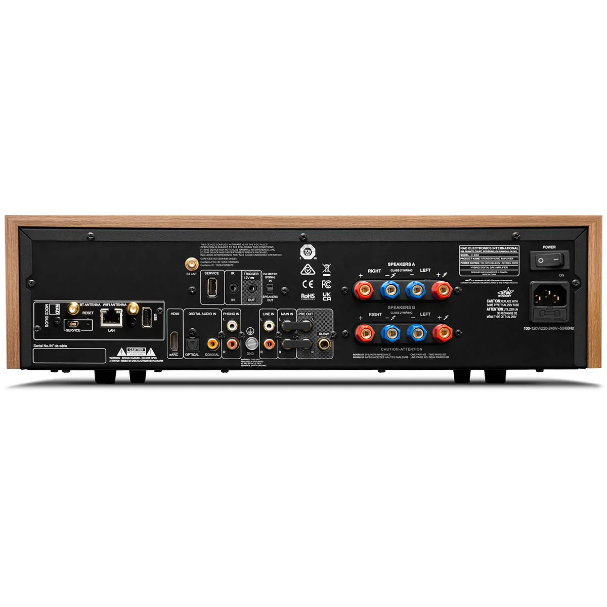 NAD C 3050 Stereophonic Amplifier with MDC2 Walnut Finish - Light Wood - Image 3