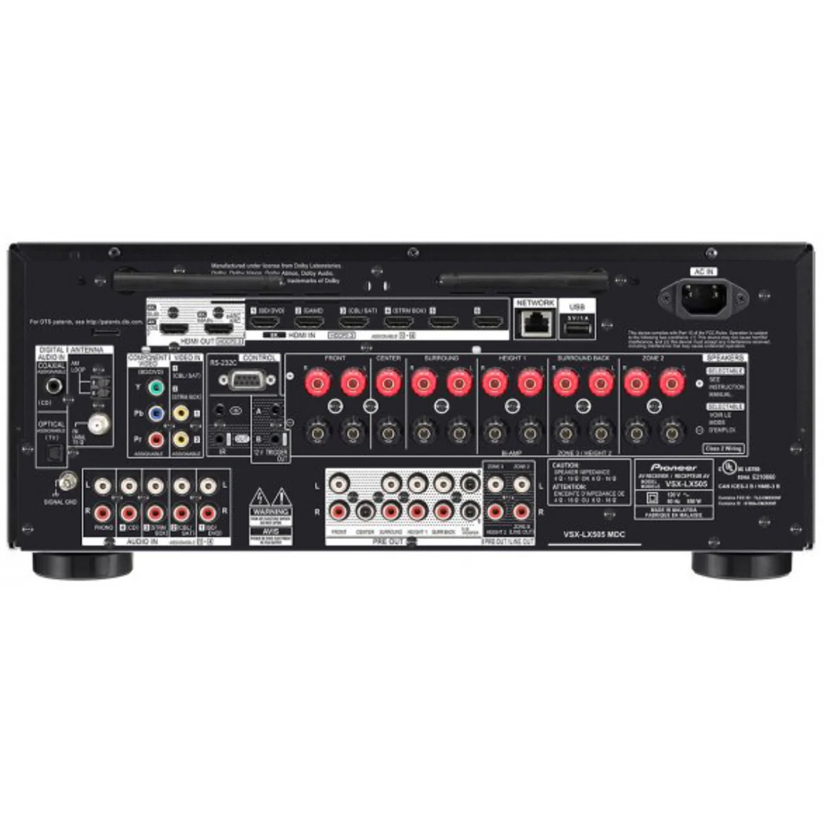 Pioneer VSXLX505 Elite 9.2-Channel Black Network AV Receiver - Image 3