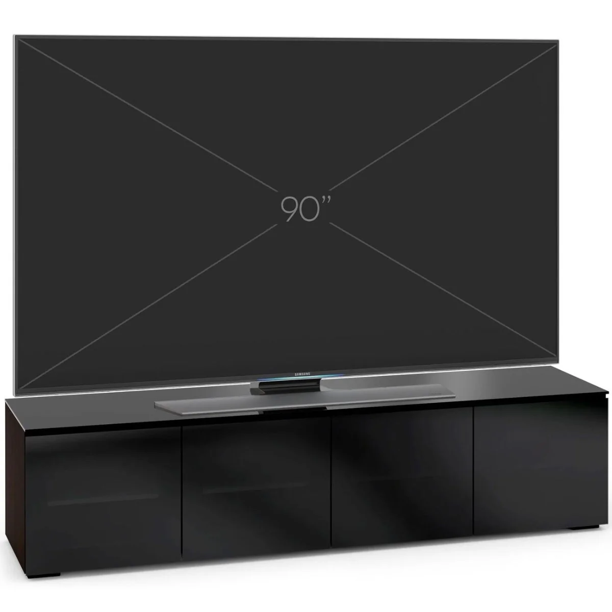 Salamander Designs Oslo 247 Quad-Width AV Cabinet - Wenge / Smoked Glass - Image 2