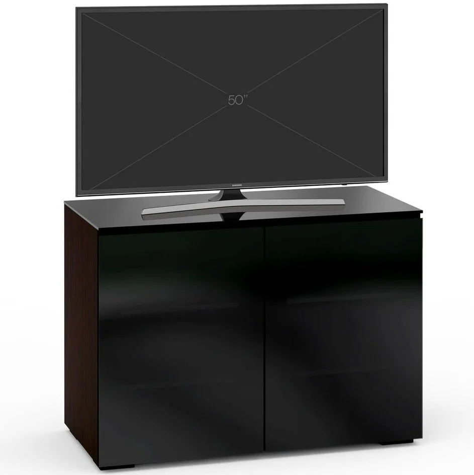 Salamander Designs Chameleon Oslo 323 Twin-Width V Cabinet - Wenge / Smoked Glass - Image 3
