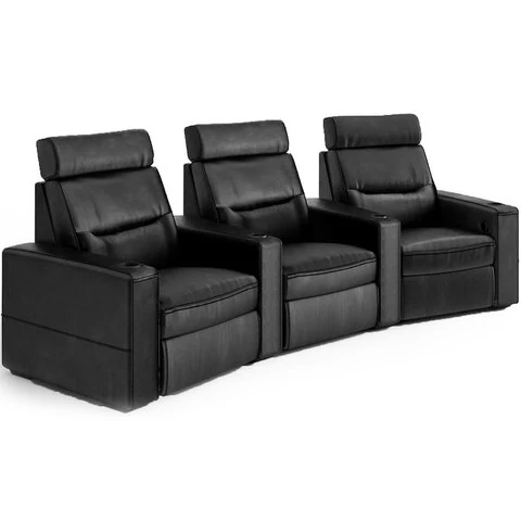 Salamander Designs TC3 Curved 3 Seat Combination Theater Chair - Black - Image 2