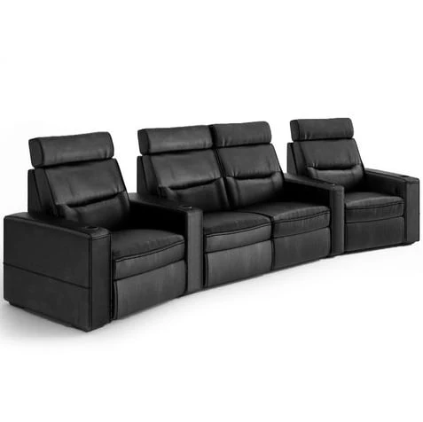 Salamander Designs TC3 Curved 4 Seat Combination Theater Chair - Black - Image 2