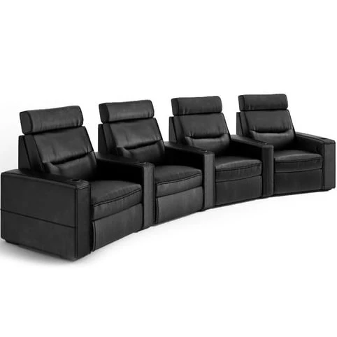 Salamander Designs TC3 Curved 4 Seat Combination Theater Chair - Black