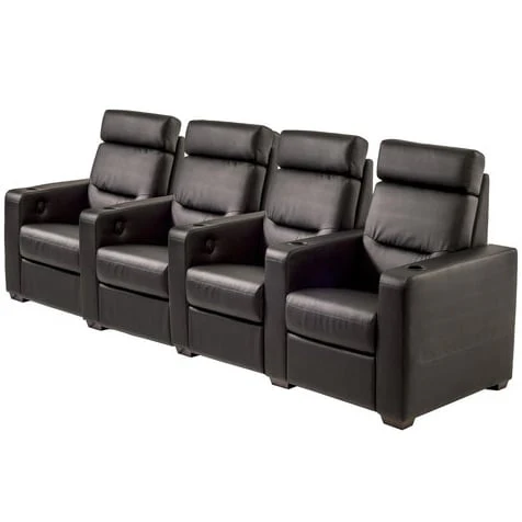 Salamander Designs TC3 Straight 4 Seat Combination Theater Chair - Black - Image 2