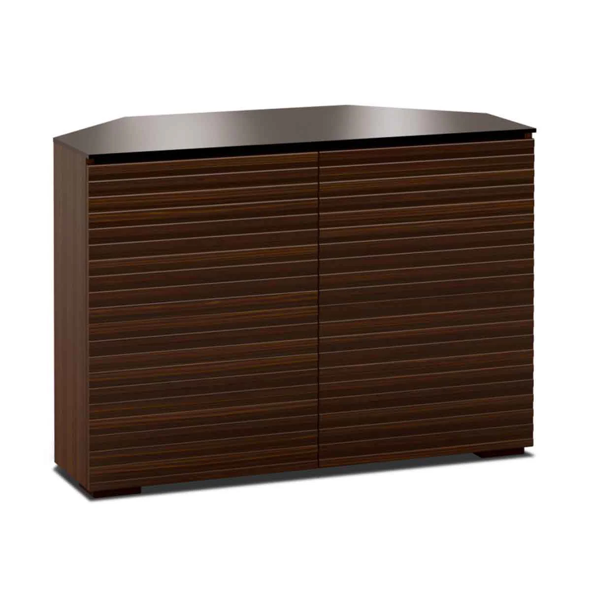 Salamander Designs Zurich 323 Twin-Width AV Cabinet Corner Linear Texture- Opium Brown