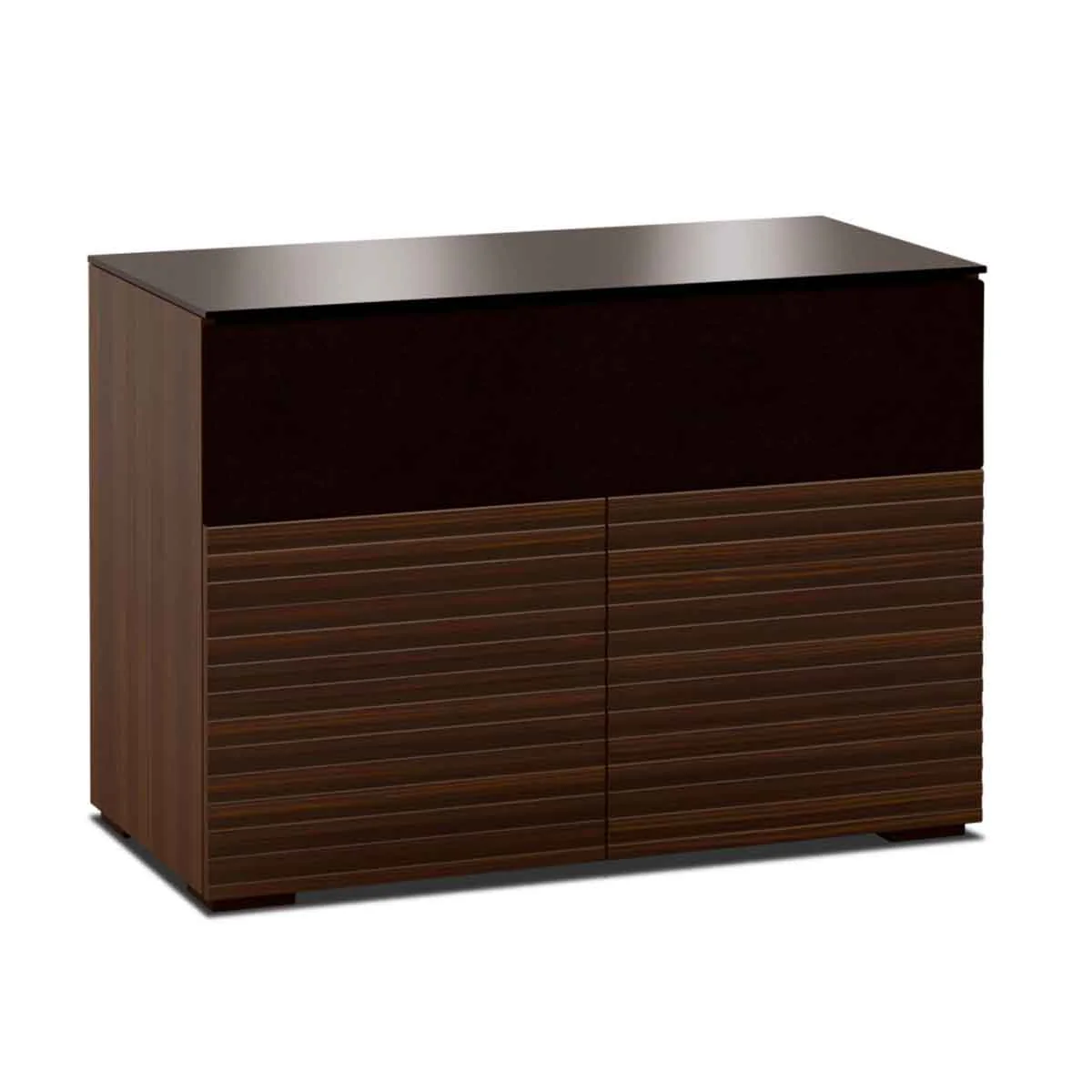 Salamander Designs Zurich 329 Twin-Width AV Cabinet w/ Center Speaker Opening Corner Linear Texture- Opium Brown